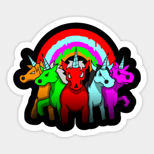 Evil Unicorn Shirt - Rainbow Evil Zombie Halloween Sticker